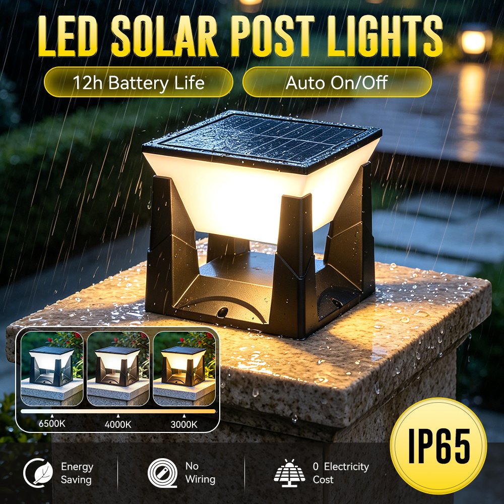 Outdoor Yard Lighting Fixtures - 3색 태양광 기둥 조명 IP65 방수