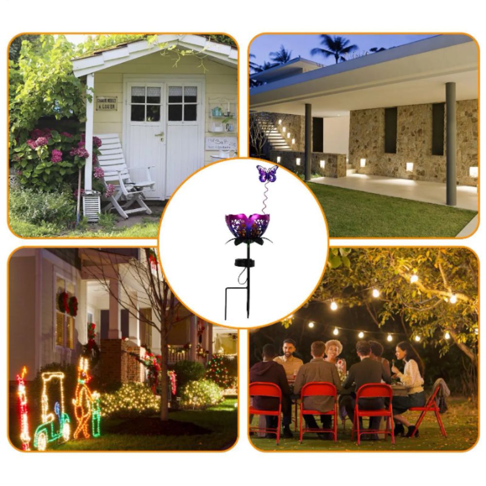 Outdoor Lighting Ground Fixtures - 연꽃 모양의 태양열 램프 철제 접지