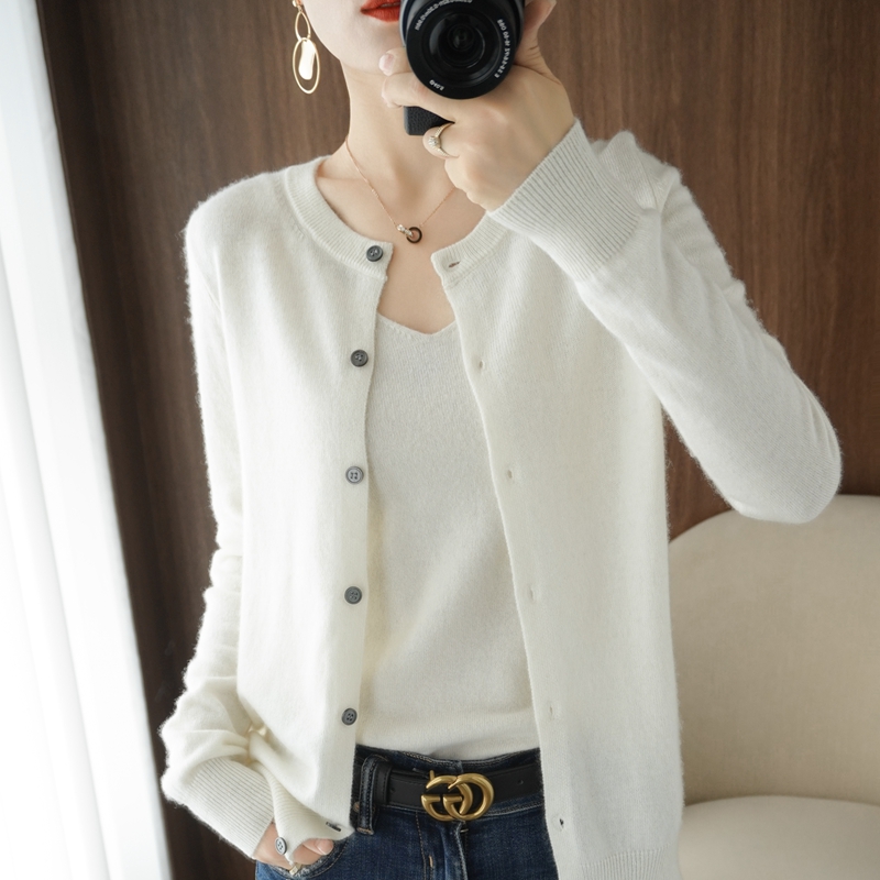 Outdoor Lighting Switch - 2023 봄 신상품 순수 울 가디건