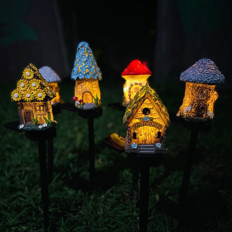태양광 버섯 모양 조명 야외 방수 요정 버섯 집 램프  - Outdoor Lighting Architectural 리뷰 및 가격