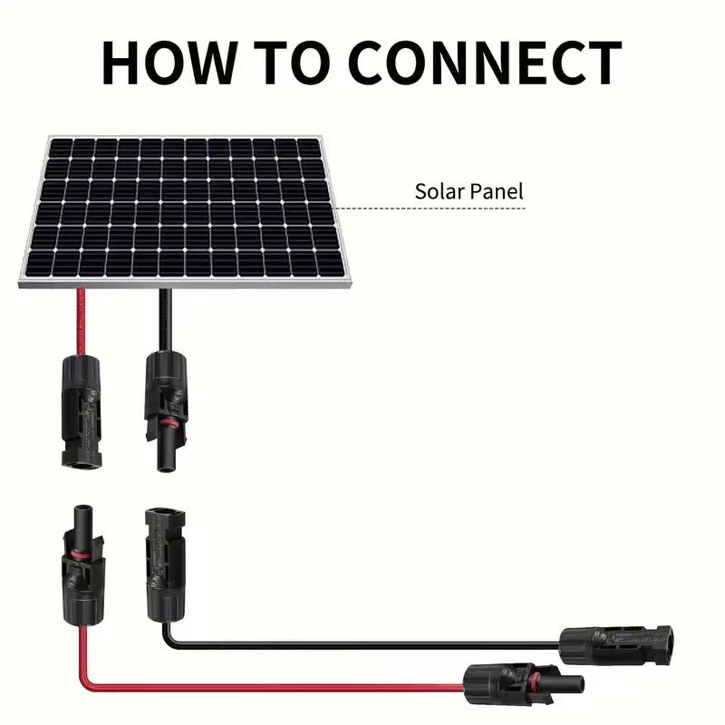 1 쌍 빨간색과 검은 색 더블 엔드 커넥터가있는 태양  - Outdoor Lighting Extension Cable 리뷰 및 가격