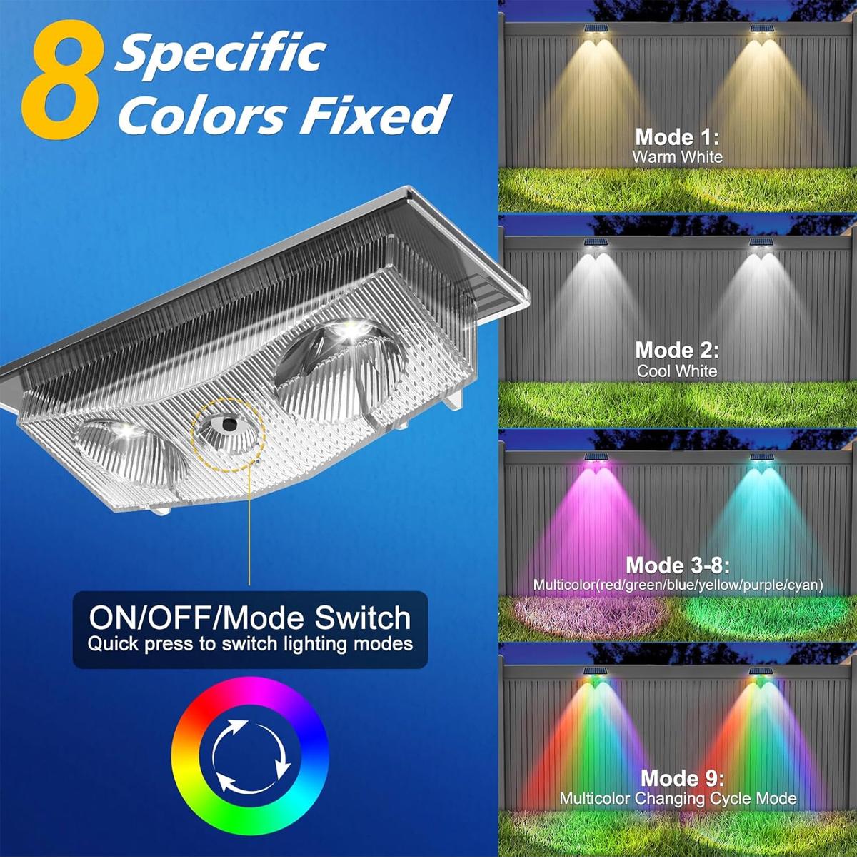 4개 세트 태양광 울타리 조명, 황혼에서 새벽까지 작동 - Outdoor Yard Lighting Fixtures 리뷰 및 가격