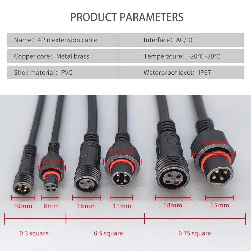 남성 Famale 플러그 케이블 4Pin 방수 IP67 - Outdoor Lighting Extension Cable 리뷰 및 가격