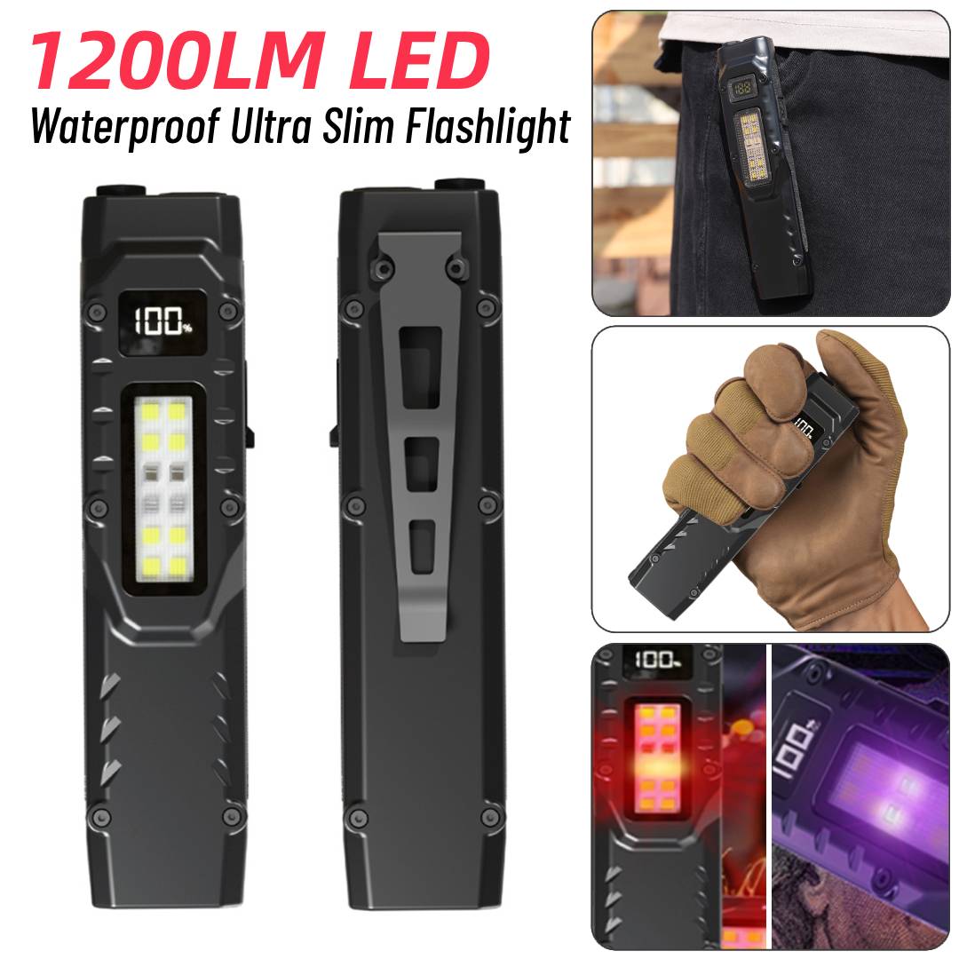 펜 클립이 있는 LED 울트라 슬림 손전등 1200LM - Outdoor Lighting Switch 리뷰 및 가격