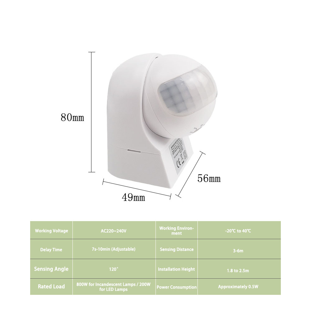 220V 야외 방수 벽장착형 적외선 PIR 모션 센서  - Outdoor Lighting Switch 리뷰 및 가격