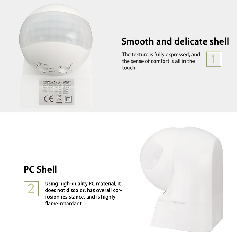 220V 야외 방수 벽장착형 적외선 PIR 모션 센서  - Outdoor Lighting Switch 리뷰 및 가격