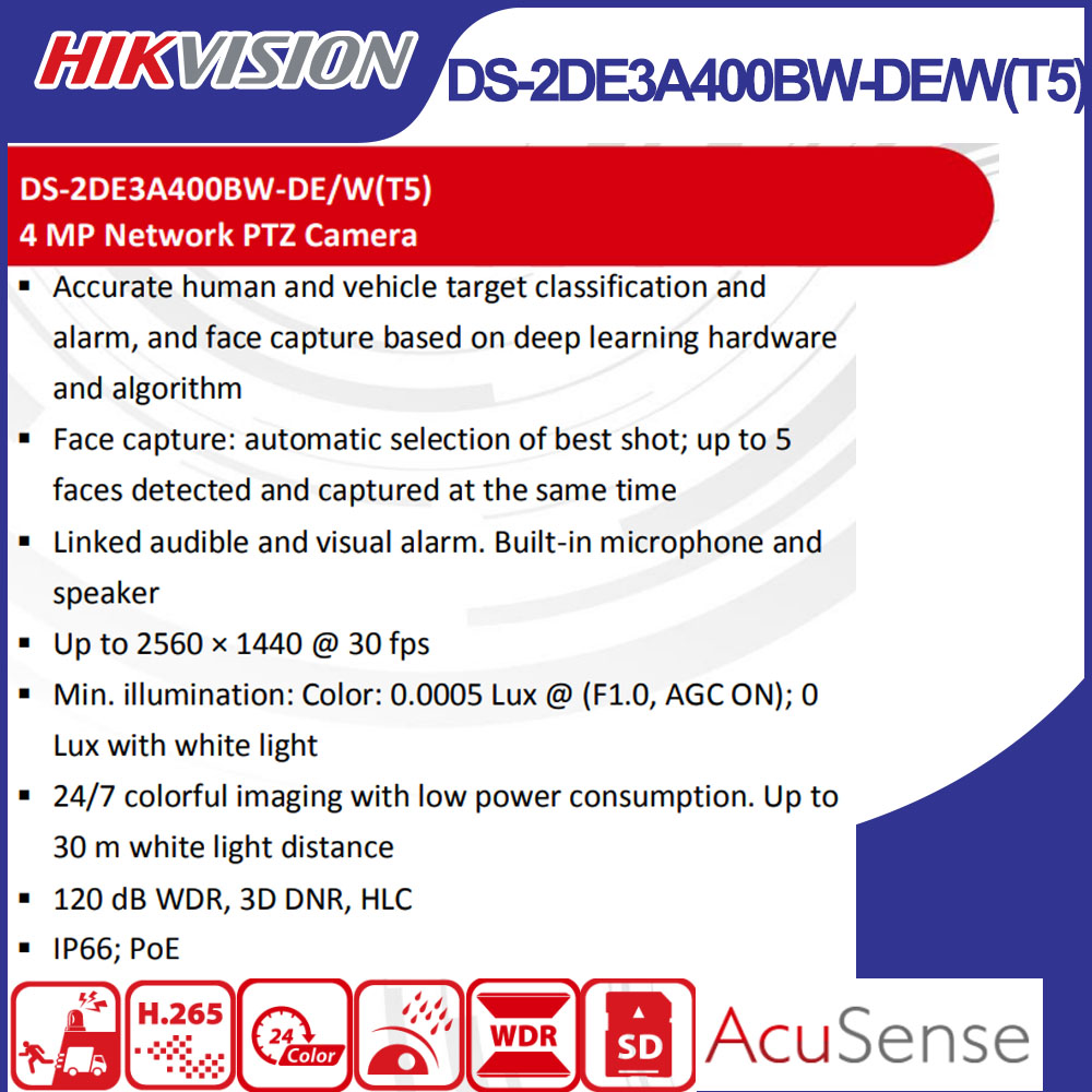 Hikvision DS-2DE3A400BW-DE/W(T - Outdoor Lighting Mains Powered 리뷰 및 가격