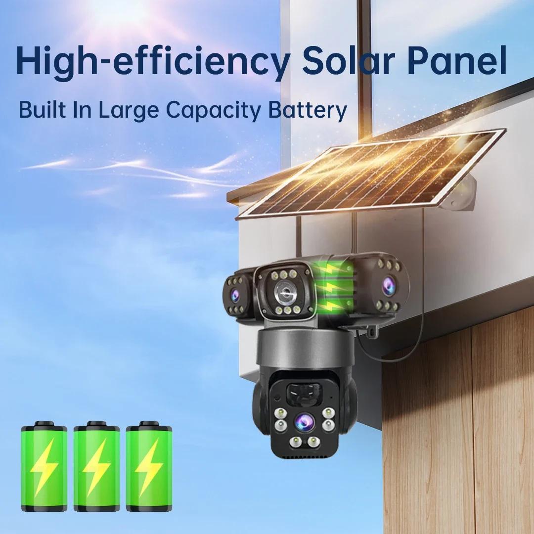 태양광 보안 카메라 5MP 3렌즈 PTZ WiFi 야외 - Outdoor Lighting Mains Powered 리뷰 및 가격