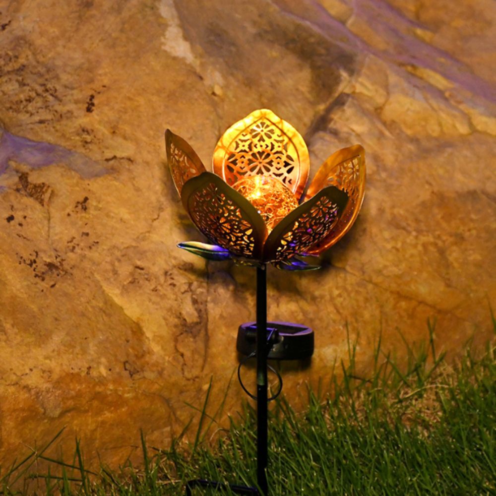 연꽃 모양의 태양열 램프 철 지상 플러그 방수 야외 조 - Outdoor Lighting Ground Fixtures 리뷰 및 가격