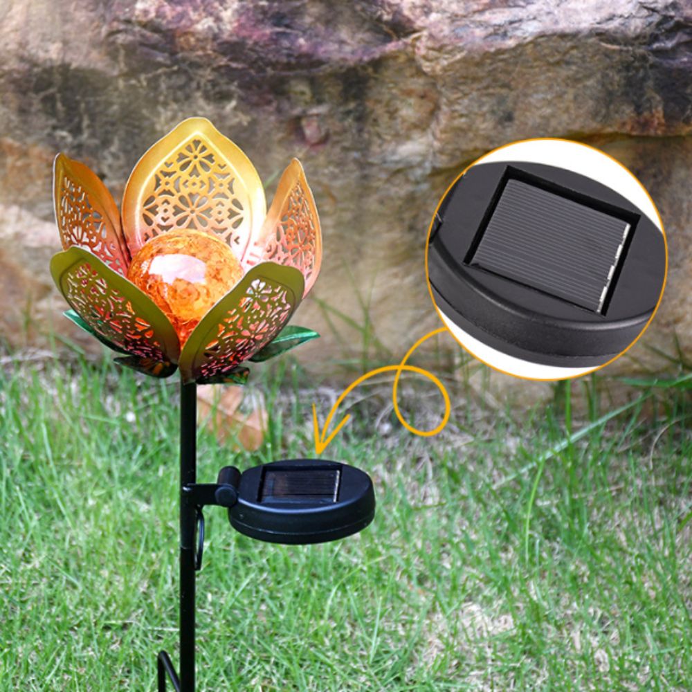 연꽃 모양의 태양열 램프 철 지상 플러그 방수 야외 조 - Outdoor Lighting Ground Fixtures 리뷰 및 가격