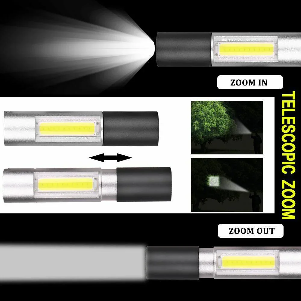 미니 LED 손전등 Zoomable USB 충전식 방수 - Outdoor Lighting Switch 리뷰 및 가격