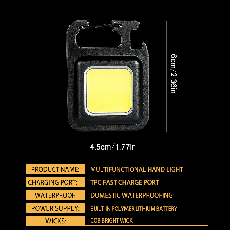 슈퍼 밝은 휴대용 미니 COB 키체인 손전등 충전식 비 - Outdoor Lighting Electric 리뷰 및 가격